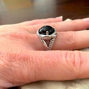 David Yurman 925 Infinity 11mm Onyx Ring Sz 6.75